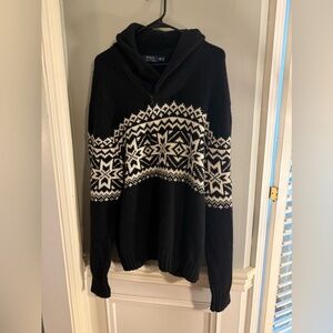 Polo Ralph Lauren Shawl Collar Nordic Sweater XXL Wool Blend Angora Cashmere